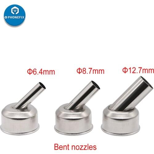 3pcs ST-862D 45 Degree Bent Curved Nozzle Soldering Station Hot Air Stations Gun Nozzles for ATTEN ST-862D BGA Rework Station