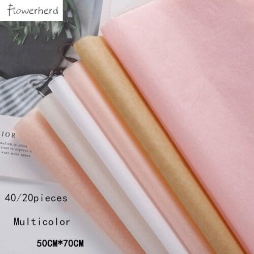 40/20pack/lot 50x70cm DIY Tissue Paper Wrapping Paper Flower Bouquet Craft Paper Clothing Packing Gift Packaging Scrapbook Paper