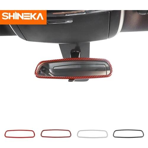SHINEK Interior Accessories For Dodge Charger Car Inner Rearview Mirror Frame Decoration Cover Stickers For Dodge Charger 2010