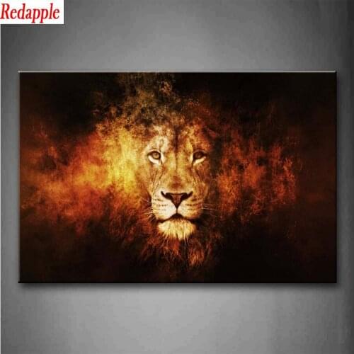 Lion head portrait diy 3d diamond embroidery Abstract diamond painting cross stitch 5d full square round drill 5d puzzles decor