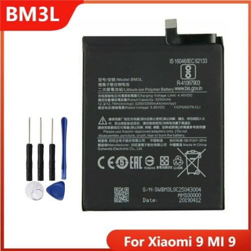 Phone Battery BM3L For Xiaomi 9 MI9 M9 MI 9 Replacement Rechargable Batteries 3300mAh With Free Tools