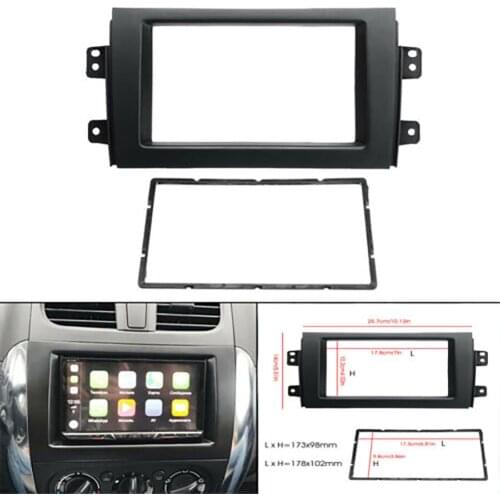 CD Player Plate Panel Trim Mount Kit Stereo Dashboard Radio Frame CD Trim Bezel For 2007-13 Suzuki SX4 Double Din Stereo Radio