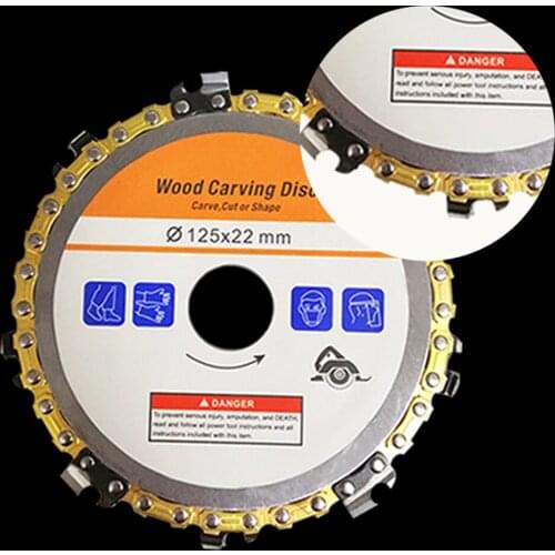 Grinder Chain Disc 5 inch 9 Tooth Woodworking Grinder Chain Wood Carving Disc for 125mm Angle Grinder Curving/Shaping/Cutting