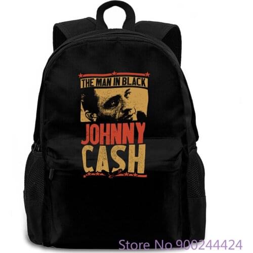 Johnny Cash In Black Band Graphic Mens Large Music Concert Goth New women men backpack laptop travel school adult