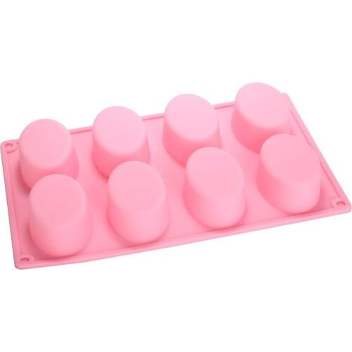 8 Holes Oval Shape Mold Cake Jelly Chocolate Cupcake Making Mold Tool Silicone DIY Bakeware Mould Non-stick Reusable