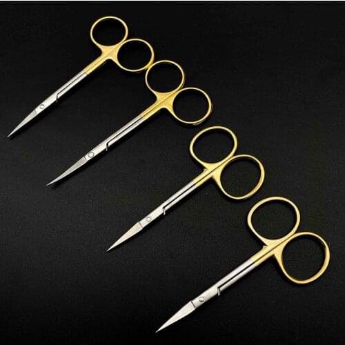Eye scissors Gold handle Cosmetic plastic surgery instruments Nasal and Eye Plastic Surgery Tools