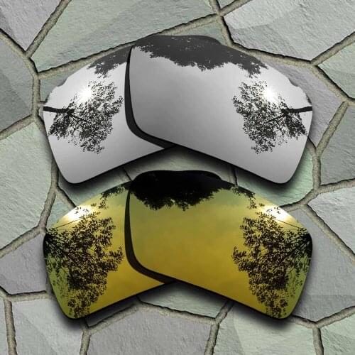 Chrome&Yellow Golden Sunglasses Polarized Replacement Lenses for Oakley Eyepatch 2