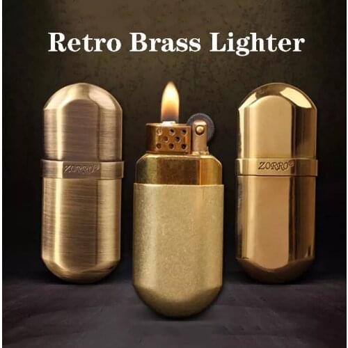 Mini Kerosene Lighter Antique Small Portableretro Outdoor Waterproof Grinding Wheel Cigarette Lighter Cigarette Accessories