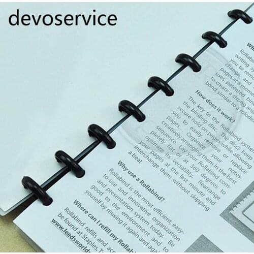 100PCS Plastic 18mm 24mm Inner Diameter Book Binding Rings Loose Leaf Notebook Ring Office School Supplies Black Round Ring