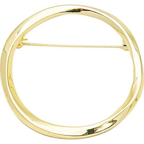 Korean Simple Metal Round Brooches for Women Men Sweater Cardigan Badge Shirt Lapel Pins Fashion Clothing Jewelry Gifts