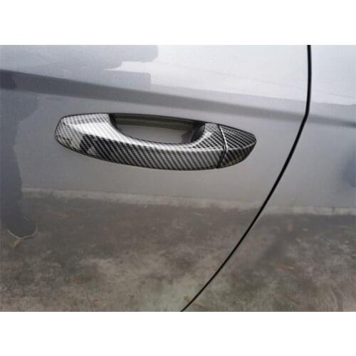 For Seat Ateca 2017 2018 2019 2020 ABS Chrome Carbon Fiber Car Door Handle Cover Trims Decoration Sticker Styling Accessories