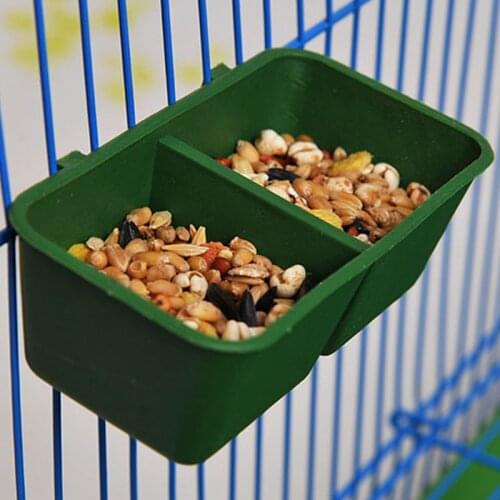 Multifunction Creative Double Groove Parrot Food Water Bowl Cup Plastic Bird Feeder Animal Water Bowl Bird Supplies Pet Products