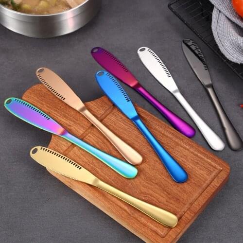 Multifunction Stainless Steel Butter Knife with Hole Cheese Dessert Jam Knife Cutlery Tool Kitchen Toast Bread Knife Tableware