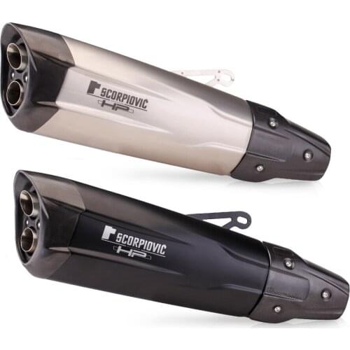 Motorcycle Exhaust Escape Modified Muffler Carbon fiber Slip one Pipe With Double Holes DB Killer For s1000rr ZX10R TMAX 530 560