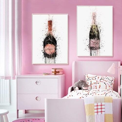 Nordic Abstract Red Wine Wall Art Colorful Canvas Oil Painting Pictures Posters And Prints For Living Room Home Decor Unframed