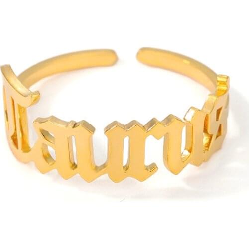 Noelia Wholesale 2021 New 18K Gold Ring Personliazed Custom Name Ring Stainless Steel Custom Opening Ring Hot Selling