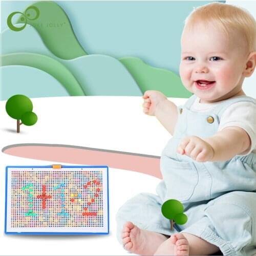 Mushroom Nail Jigsaw Puzzle Early Education Toy DIY Combination Set Kindergarten Children Clever Nail Jigsaw Puzzle DDJ