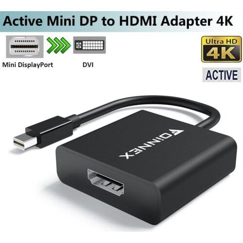 FOINNEX Active Mini DisplayPort to HDMI Adapter Converter,4K Thunderbolt to HDMI for Surface Pro 6 5 4 3,Mac,MacBook Pro,Air