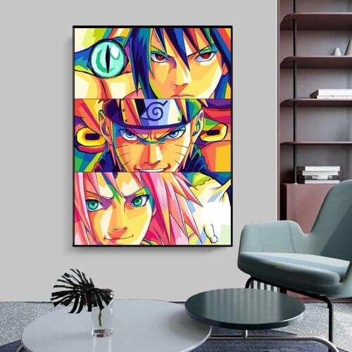 Naruto Anime HD Print Watercolor Poster Sasuke Haruno Sakura Canvas Painting Mural Modern Living Room Home Wall Decor Cuadros