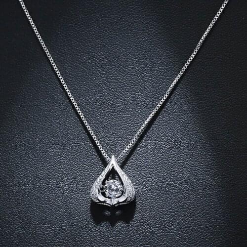 REETI 925 Sterling Silver zircon Drops of water Necklaces Pendant Fashion Sterling Silver Jewelry Statement for Women Bijoux