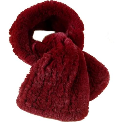 2020 high quality New Fashion Women Whole skin rex rabbit fur knitting scarf Real Natural 100% Rabbit Fur Scarves warm