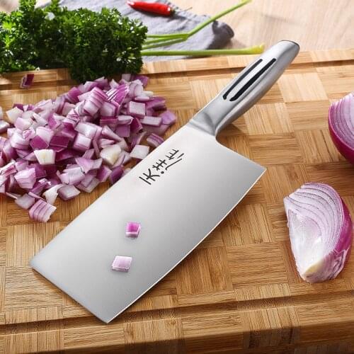 SHUOJI Chinese Cleaver Knife Multi-purpose Meat Slicer Chopping Kitchen Knives Sharp Stainless Steel Chef Slicing Bone Chopper
