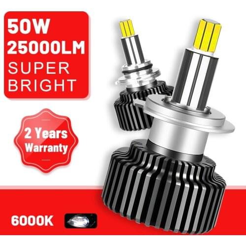 Carlitek H11 LED Headlight 25000LM 360 Degree CSP Chips High Bright 9012 HIR2 H7 H1 H4 HB3 HB4 H8 H9 9005 9006 6000K White Lamps