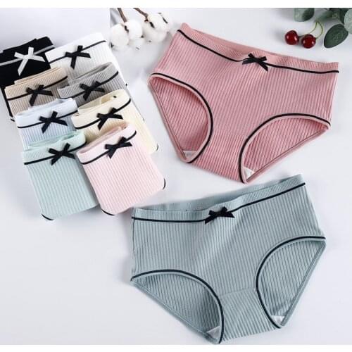 10 Colors Cotton Sexy Underwear Women Panties Bow Cotton Panties Ladies Sexy Lingerie Women Underwear Underpants Bragas Mujer