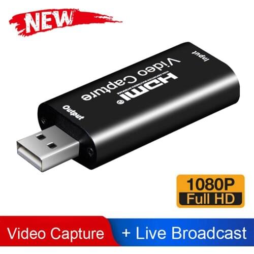 USB 2.0 HDMI-compatible Video Capture Card Grabber Record Box For PS4 Game Recording Box 1080P HD Camera Record Live Stream