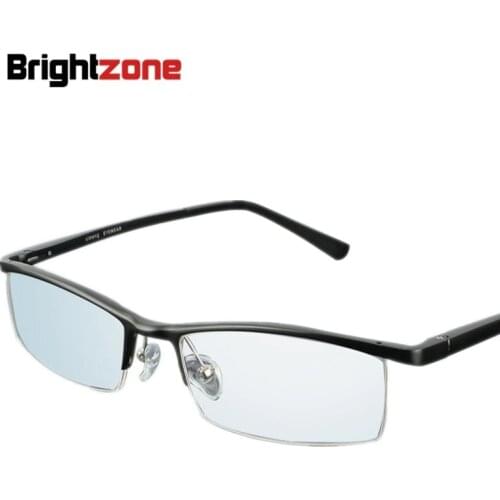 Brightzone 2018 High-end Nerd Glasses For Computer Transparent Spectacle Myopia Half Metal Frame Retro Optical Men Accessories