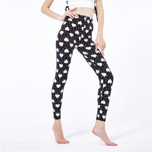 LJCUIYAO Push Up Leggings Womens Clothing Love Printing Legging Fitness Leggins High Waist Leginns Workout Plus Size Jeggings