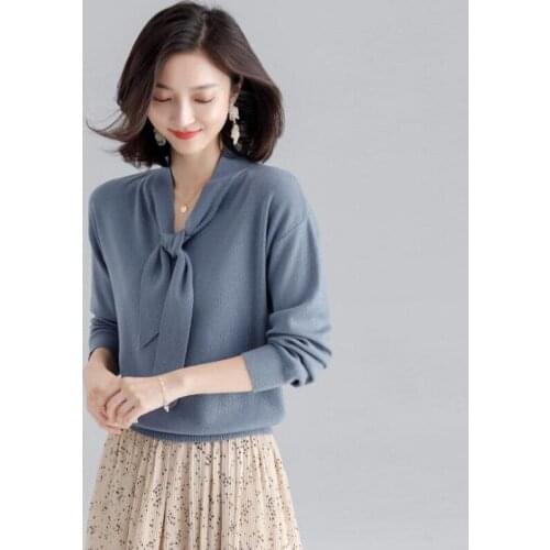 Women autumn sweaters high quality clothing butterfly collar pullovers full sleeve knitted sweater for femme