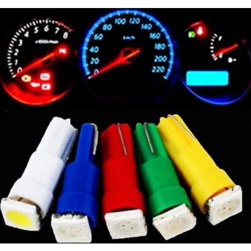 1pc T5 37 58 70 73 74 5050 Led 1 SMD Lamp Car Gauge Speedo Dash Bulb Dashboard Light 12v blue red green white yellow