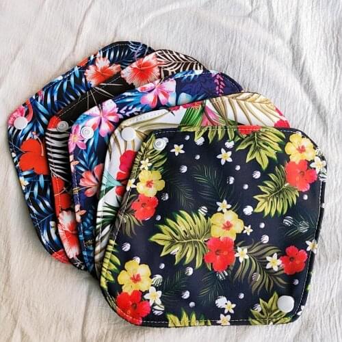 6pcs Reusable pantyliner with Bamboo Charcoal inner, super soft cloth pads for light days and daily discharges, Menstual pads