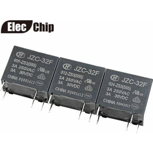 5PCS/lot Power relay HF32F JZC-32F-005-ZS3 JZC-32F-012-ZS3 JZC-32F-024-ZS3 5PIN 3A A set of conversions