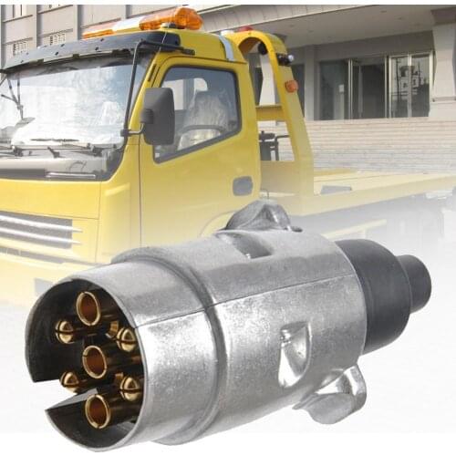70% Dropshipping!!12V 7 Pin Round Caravan Trailer Truck Aluminum Alloy Plug Adapter Connector