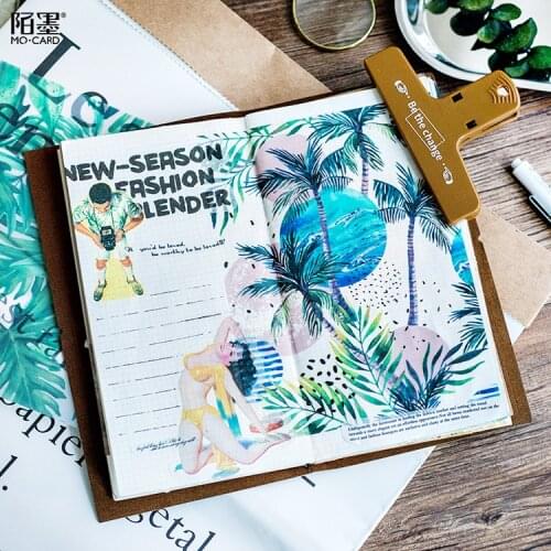 8 pcs/pack Uncut Creative Background Girl Collage Stickers Decorative Stationery Craft Stickers Scrapbooking DIY Stick Label