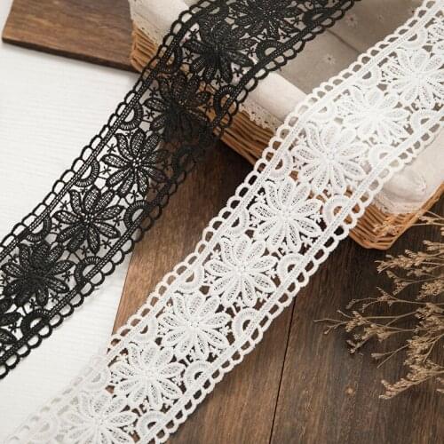 8CM 15Yards Water soluble Milk silk lace trim fabric ribbons DIY Garments Dress curtain accessories lace ribbon sewing accessory