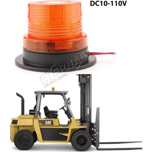 Free ship 4x DC10-110V 6W forklift light Amber LED warning lights magnetic mounted for heavy duty material handling equipment