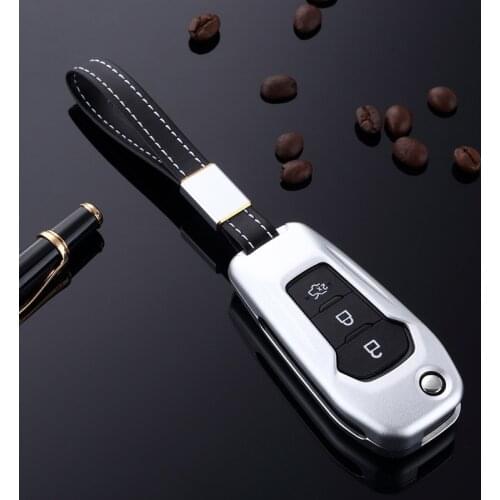 Aluminium Alloy Key Cover Shell Case Holder For Ford Escort Mondeo Everest Ranger Edge Fusion Accessories keychain