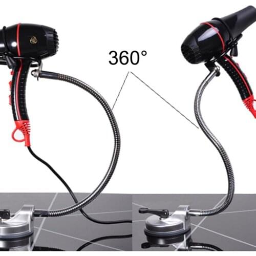 Hands Free Hair Dryer Holder 360 Degrees Rotation Flexible Hairdryer Organizing Holder Stand Rack Suction Cup Pet Grooming Table