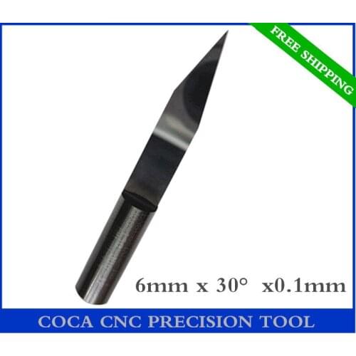 6mm*30degree*0.1mm,Freeshipping CNC woodworking insert router bit,solid carbide end mill,tungsten computer engraving bit,PVC,MDF