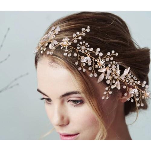 HP294 Bride Headwear Wedding Hair Accessories Diamond Jewelry Tiara Girl Headband Hair Pins Set Bridesmaid Hair Accessory