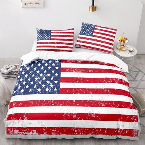 USA Flag Bedding Set Single Twin Full Queen King Size United States Flag Bed Sets American Childrens Kid Bedroom Duvetcover 02