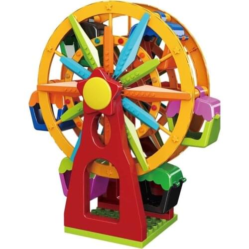 City Friends Amusement Park Ferris Wheel Building Block Windmill Brick Set Compatible With Legooing Duplo Playmobil Brinquedos