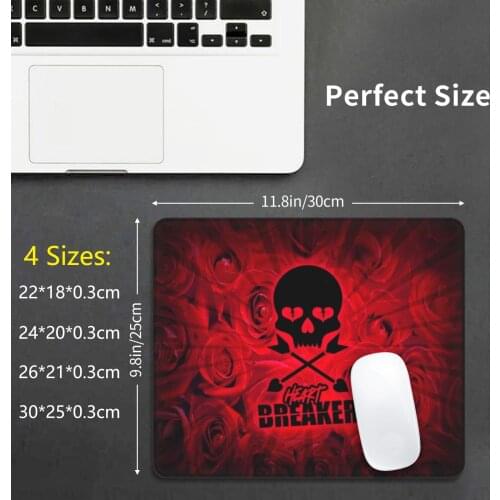 Heart Breaker Mouse Pad DIY Print Skull Skullhead Terror Break Rose Roses Red Fear Tattoo Pandafactory