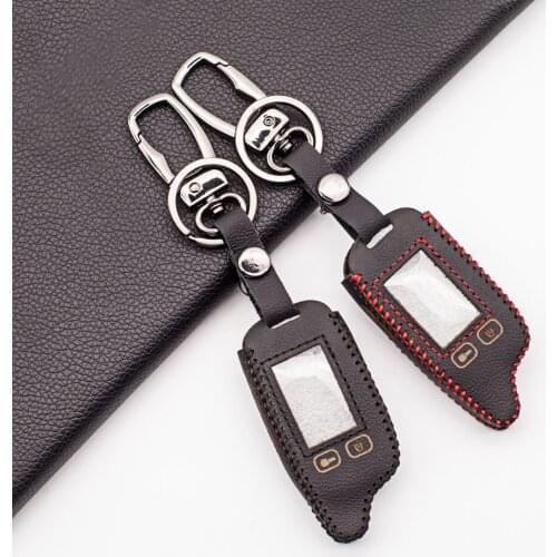 TW9010 LCD Remote Soft Leather Key Case for Tomahawk TW-9010 Two Way Car Alarm TW-7000 D900 D700 SL-950 S-700 TW7000 D-900 SL950