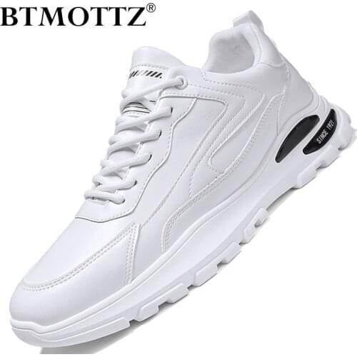 Fashion Trend Mens Shoes Lightweight Sneakers Breathable Lace-up Mens Casual Leather Trainers Mens Outdoor Shoes Zapatillas