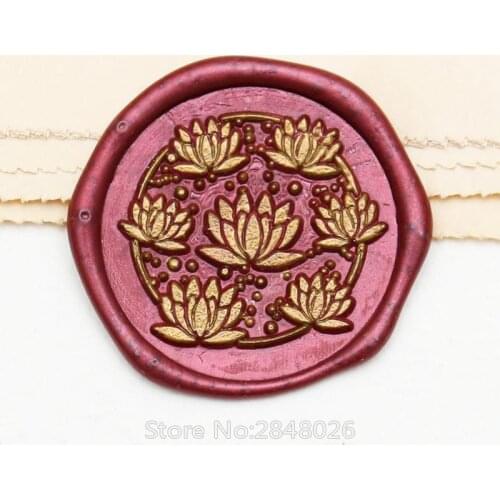 Lotus Seal Stamp,Flower Seal Stamp Kit,invitation seals,journal gift packing Party seal