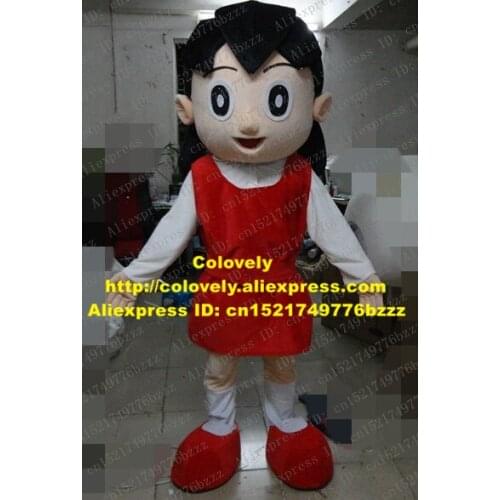 Sweet Red Girl Shizuka Minamoto Mascot Costume Mascotte Lassock Doraemon With White Shirt Red Skirt Adult No.3625 Free Ship